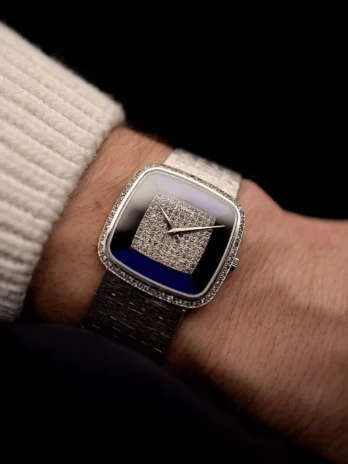 Piaget Square 9775 Lapis Onyx 18k Diamond 1970s