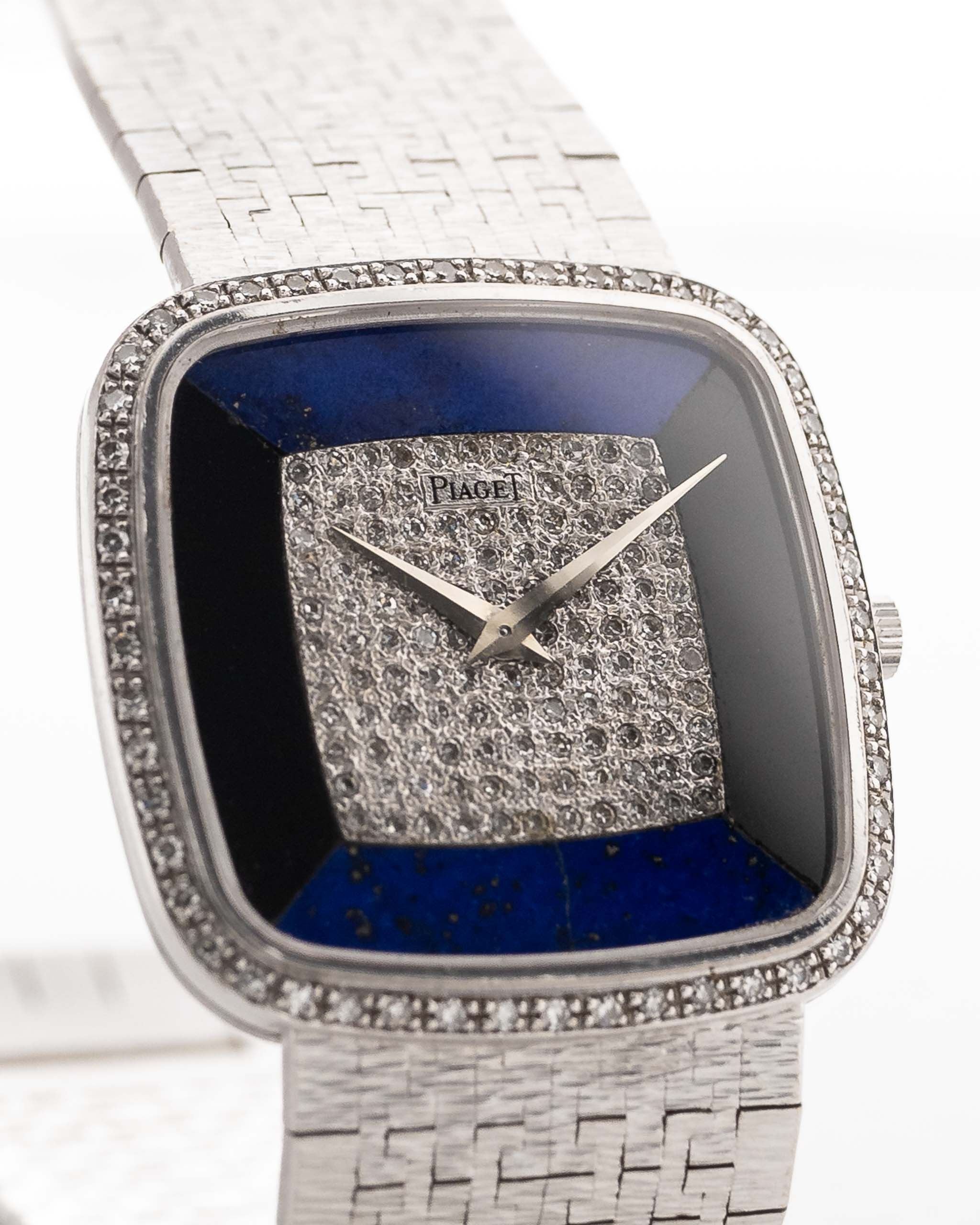 Piaget Square 9775 Lapis Onyx 18k Diamond 1970s - Image 2