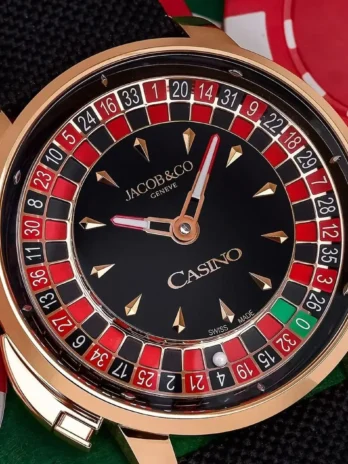 Buggati Jacob & Cobe Casino Premium Luxury Watch (Royal Red & Black)