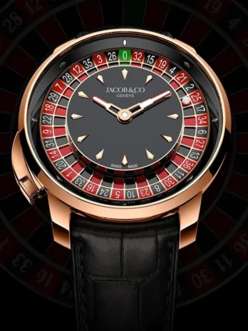 Buggati Jacob & Cobe Casino Premium Luxury Watch (Royal Red & Black)